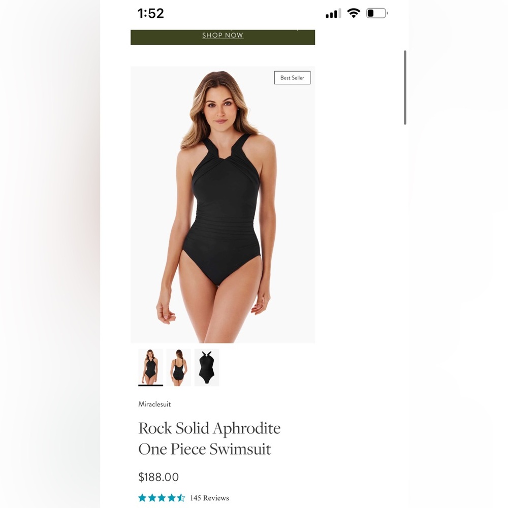 Black MiracleSuit Aphrodite one piece swim suit size 12
